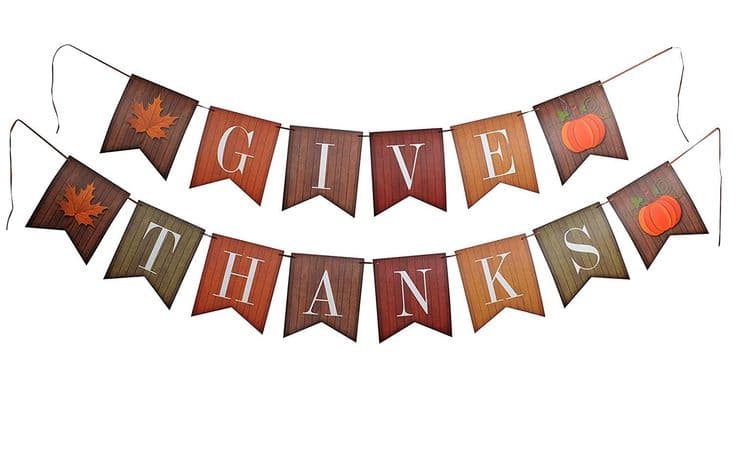 Give Thanks Banner Thanksgiving Party Decoration | Thanksgiving party ...