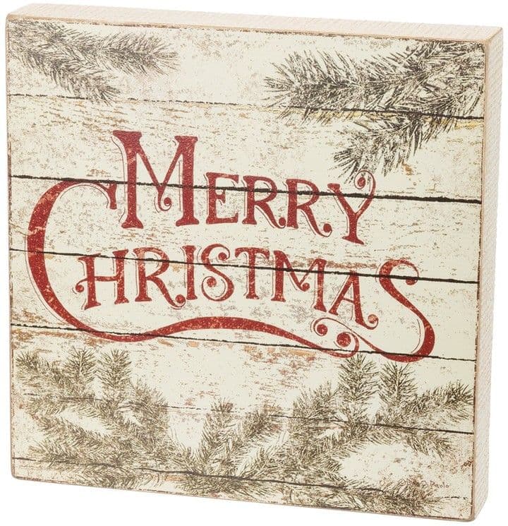 Merry Christmas Box Sign by Primitives by Kathy