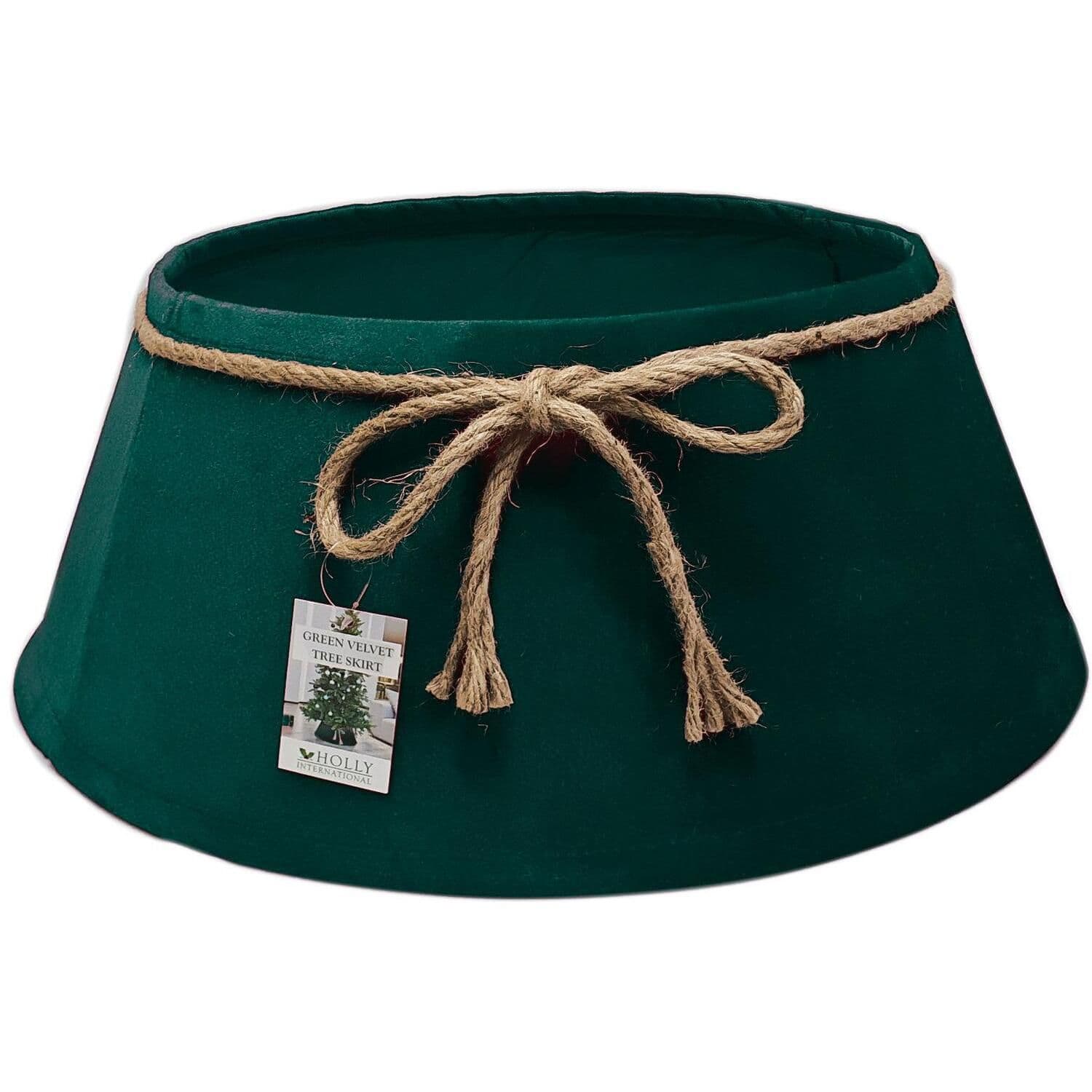 Emerald Green Velvet Christmas Tree Skirt | Christmas tree skirt, Green ...