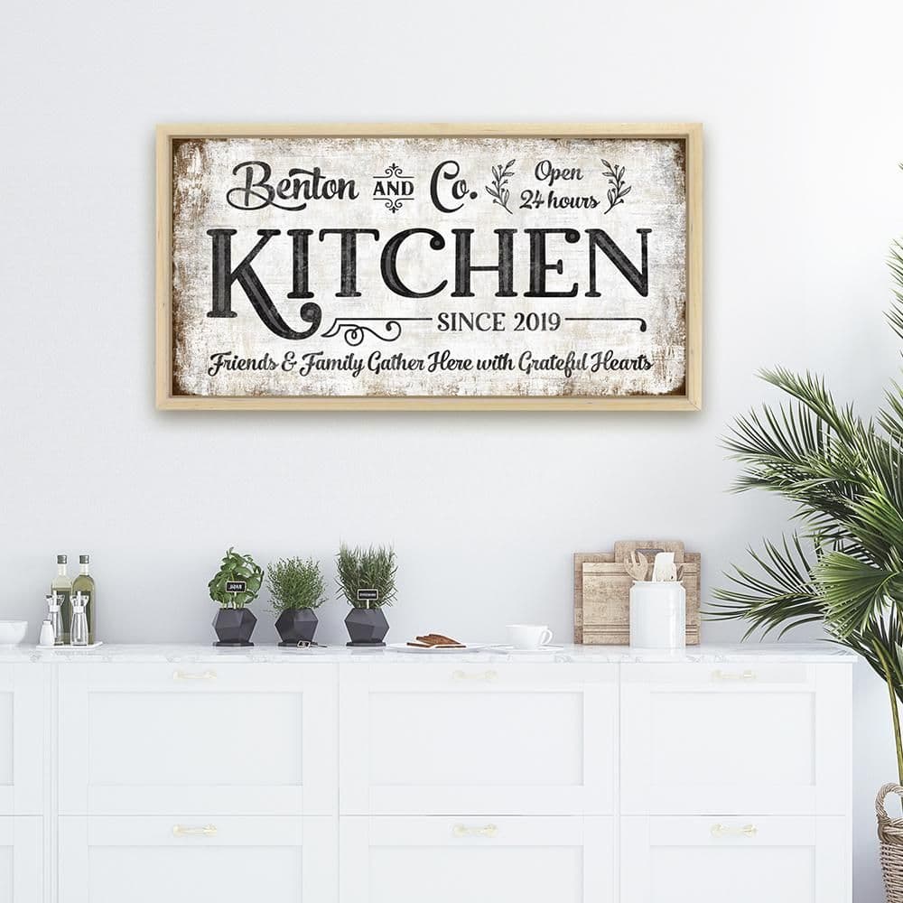 Personalized Farmhouse Kitchen Sign With Name and Date | Farmhouse ...