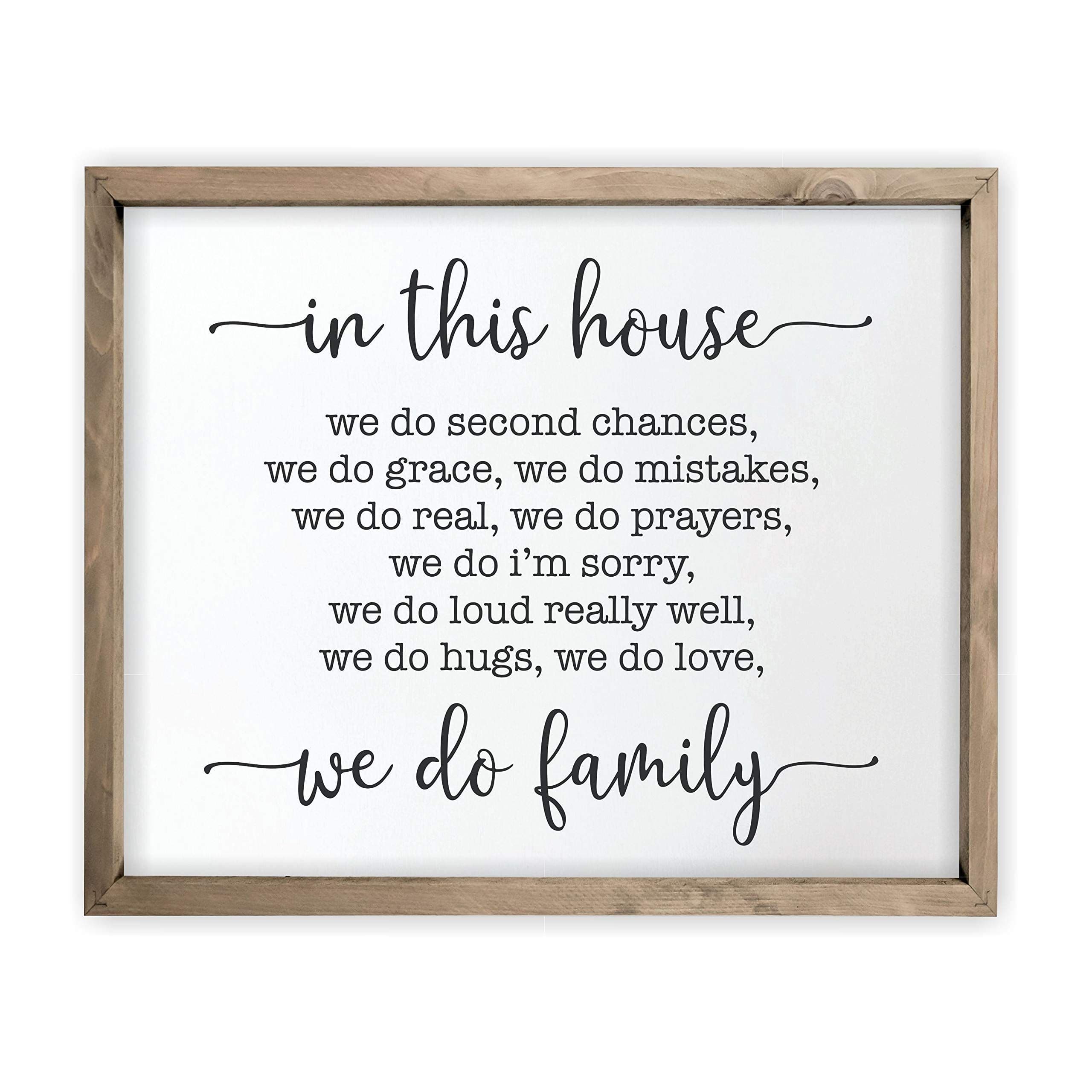 In This House We Do Family Framed Rustic Wood Farmhouse Wall Sign ...