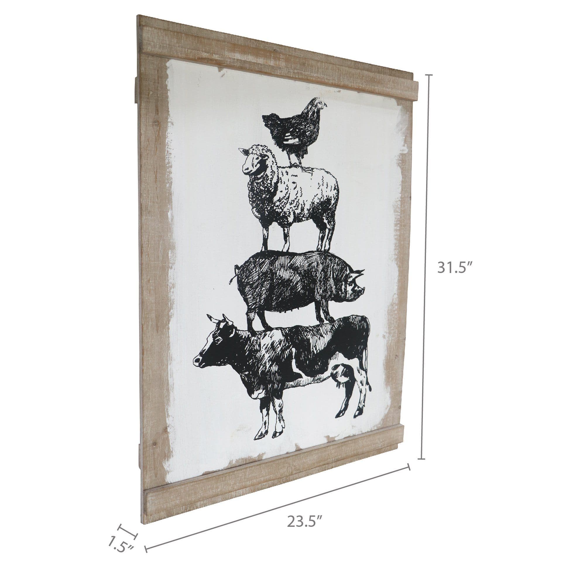 Barnyard Designs Large Farm Animal Wall Decor Sign, Farmhouse Barn Yard ...