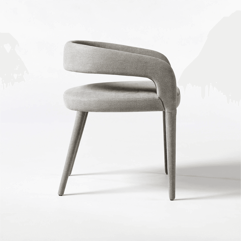 Lisette Grey Dining Chair | CB2 | Gray dining chairs, Linen dining ...