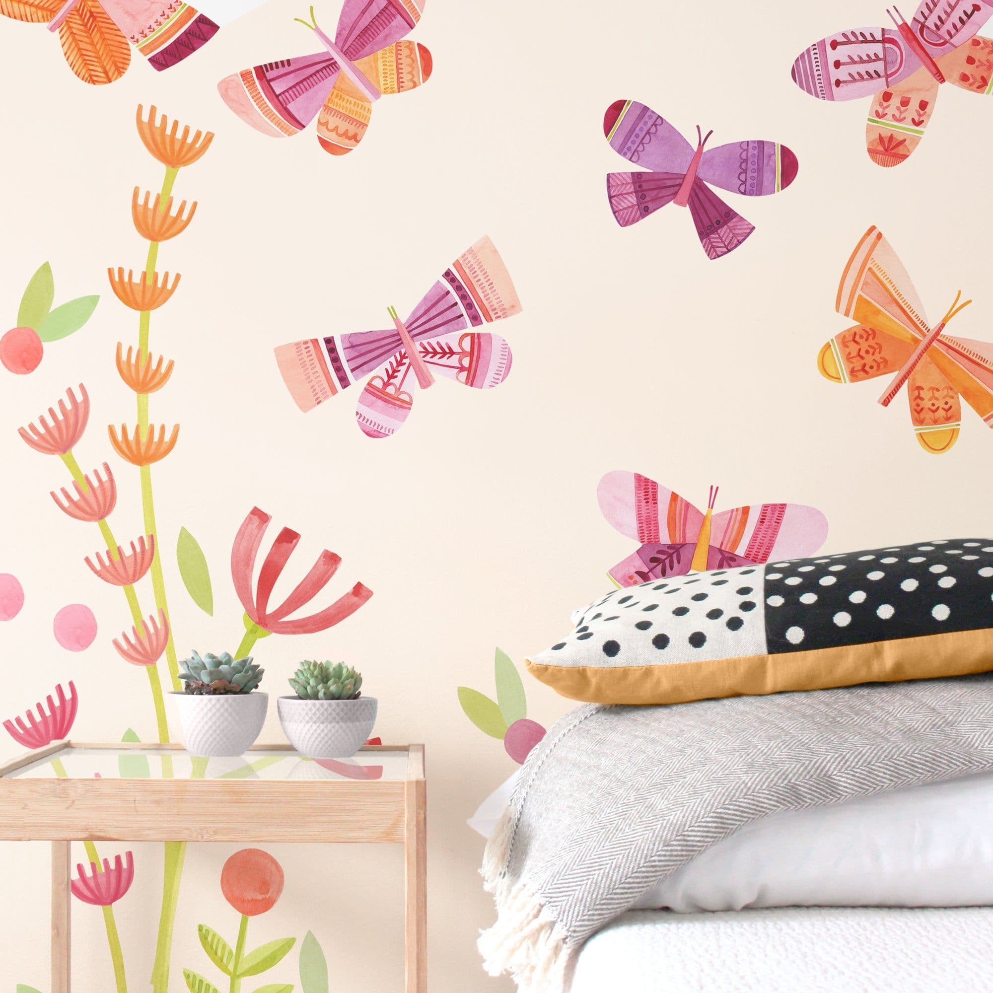 Citrus Blossom Butterfly Garden Wall Decal Set - Small | Wall decals ...