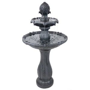 SUNNYDAZE DECOR 2-Tier Solar Powered Pineapple Top Bird Water Fountain ...