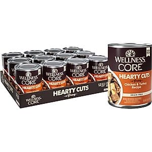 WELLNESS CORE Hearty Cuts in Gravy Chicken & Turkey Recipe Grain-Free ...
