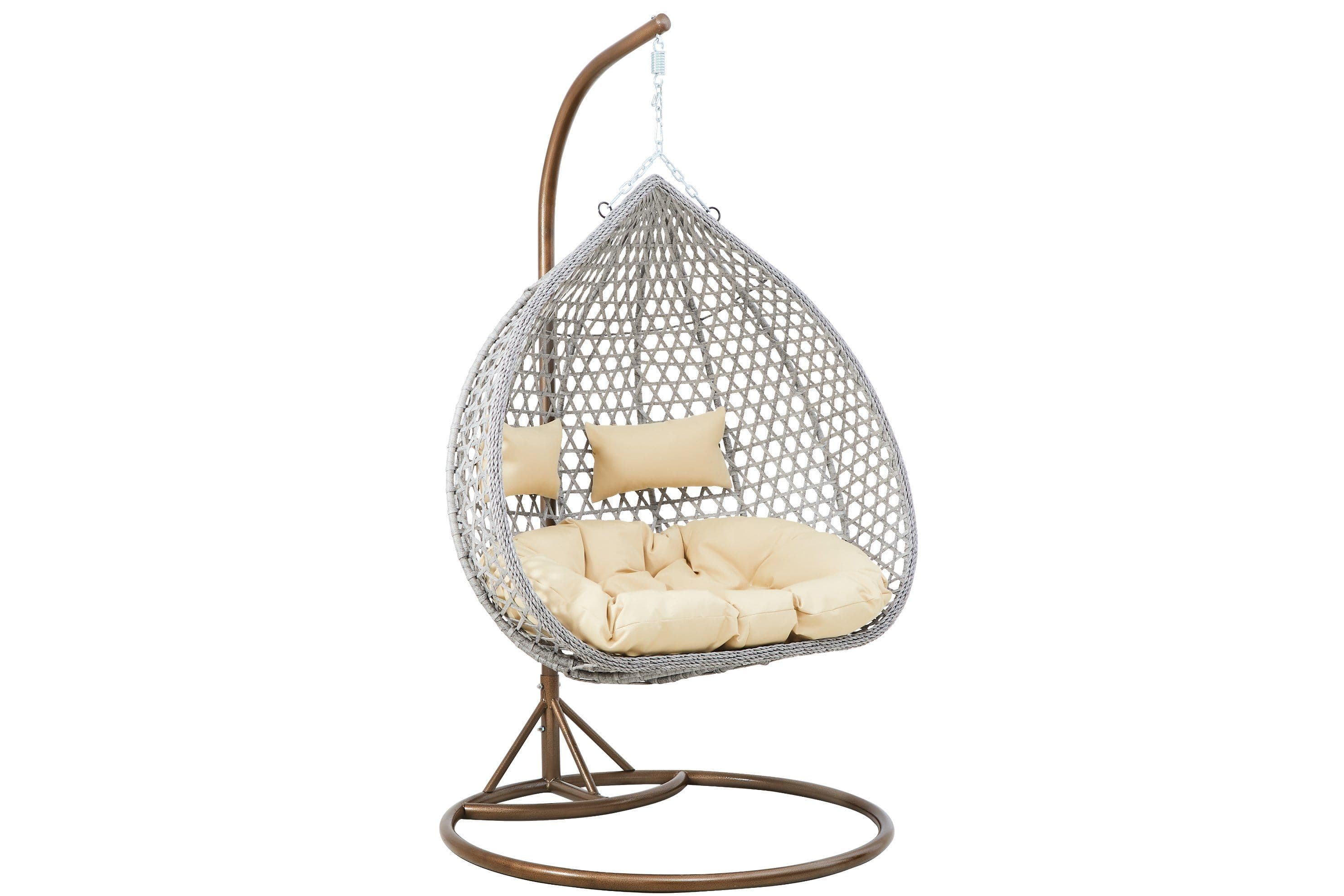 Egg Basket Chair Double Swing 2 Person Wicker Rattan Double Outdoor ...