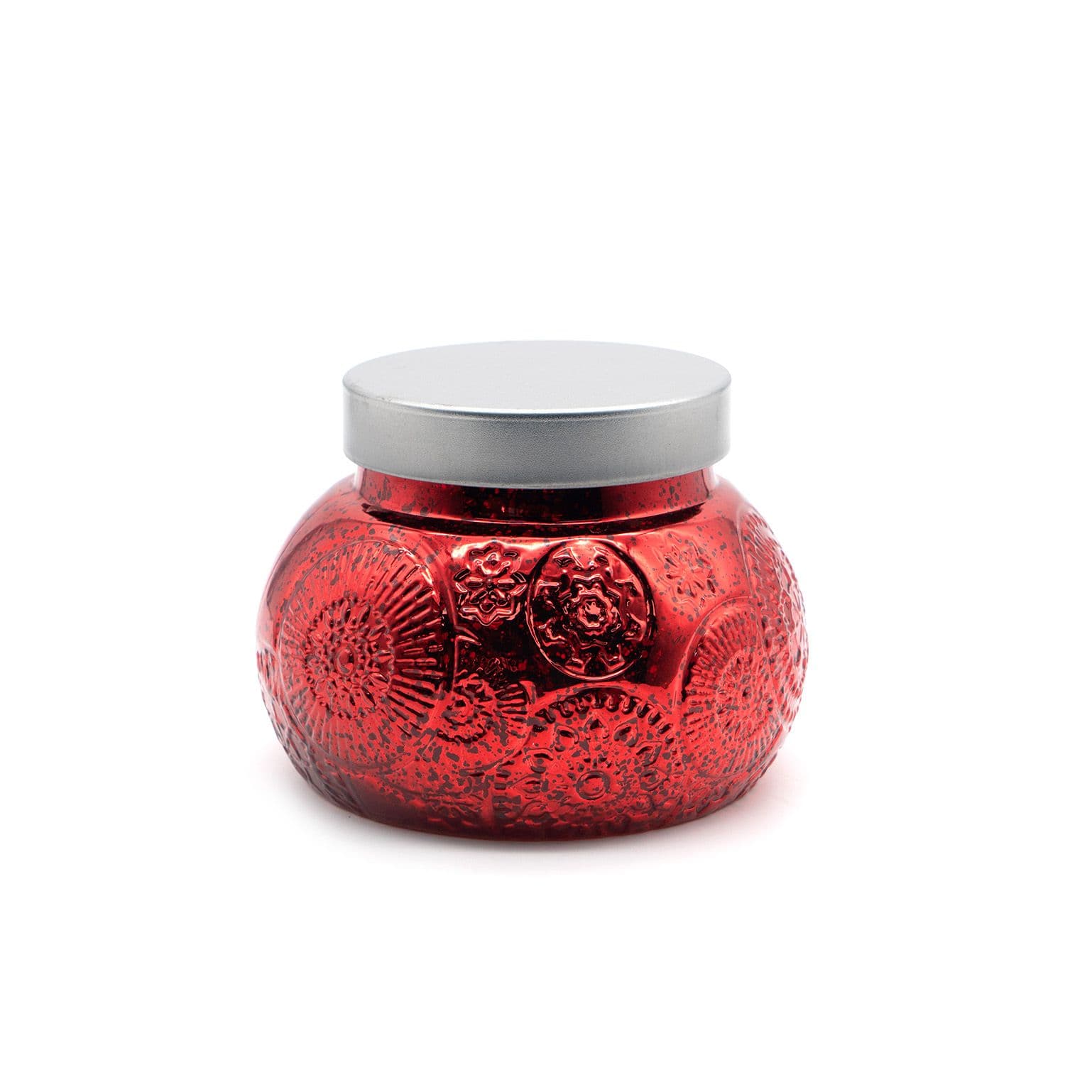 Colored Swirl Glass Jar with Mercury Finish with Metal Lid - Glass Jar ...