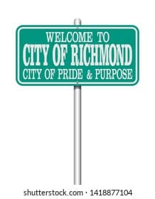 Welcome Richmond Road Sign Stock Vector (Royalty Free) 1418877104 ...