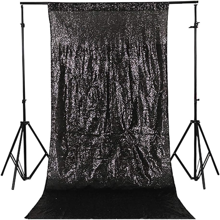 TRLYC 4Ft7Ft Sparkly Black Party Photo Booth | Ubuy India