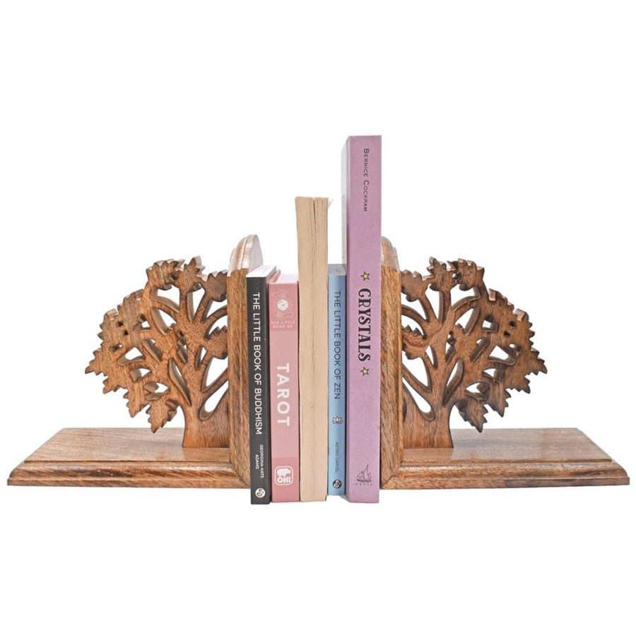 Mango Wood Tree of Life Bookends - Natural Collection Select