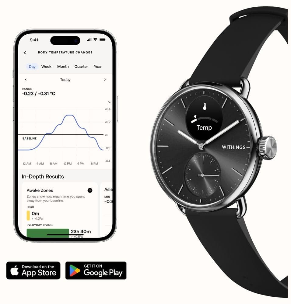 Withings ScanWatch 2 - Hybrid Smartwatch With ECG (38mm) Black Hybrid ...