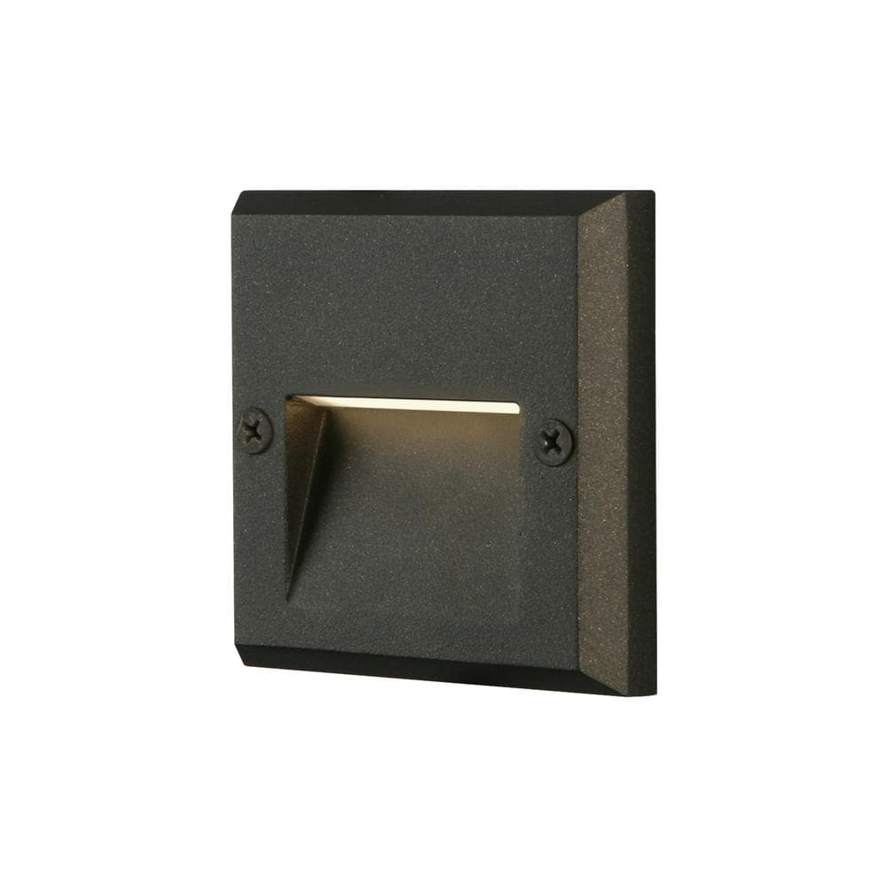 Hampton Bay Black Integrated LED Deck Light Low Voltage Step Outdoor ...