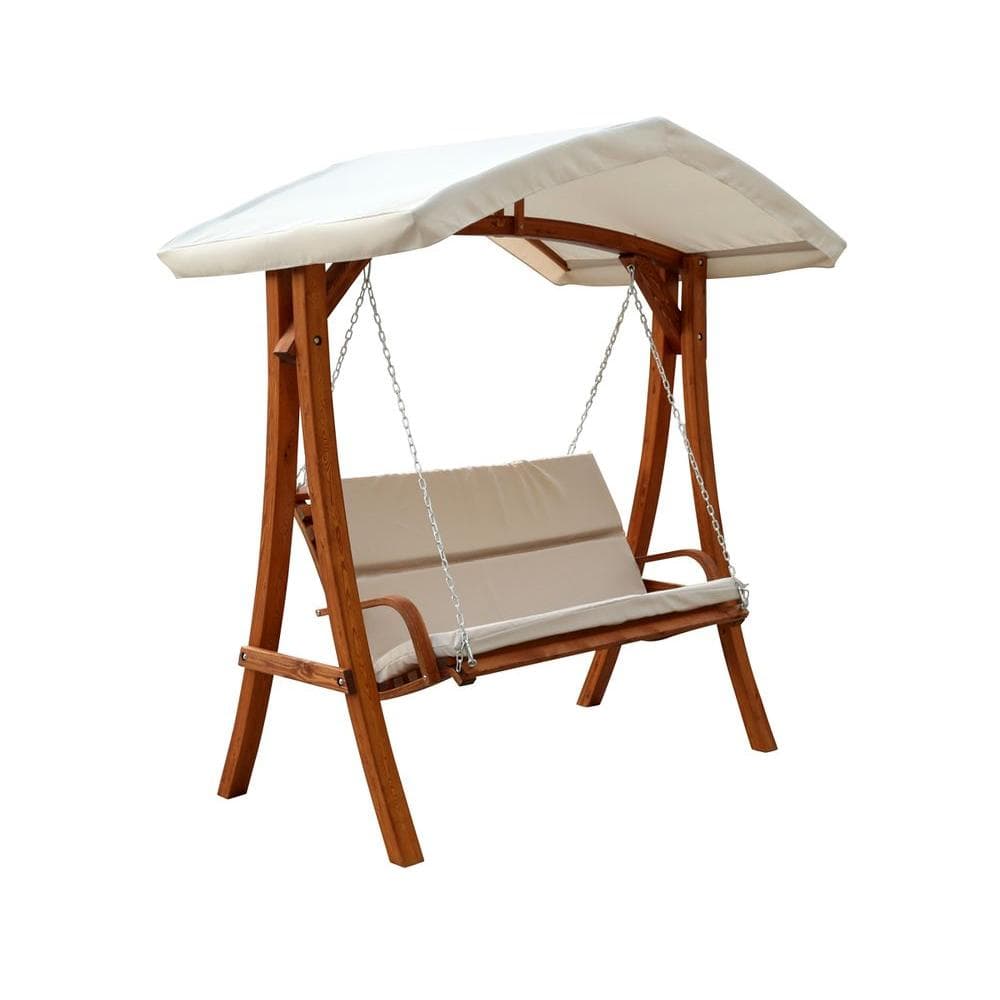 Leisure Season Wooden Patio Swing Seater with Canopy-WSWC102 - The Home ...