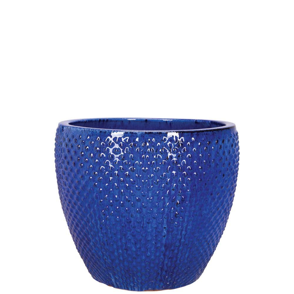 12 in. Fireworks Blue Ceramic Mila TC Planter GGC-774B-FWBL - The Home ...