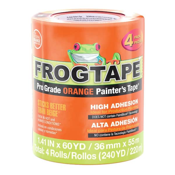 FrogTape Pro Grade Orange 1.41 in x 60 yds Painter's Tape 4-Pack 242808 ...