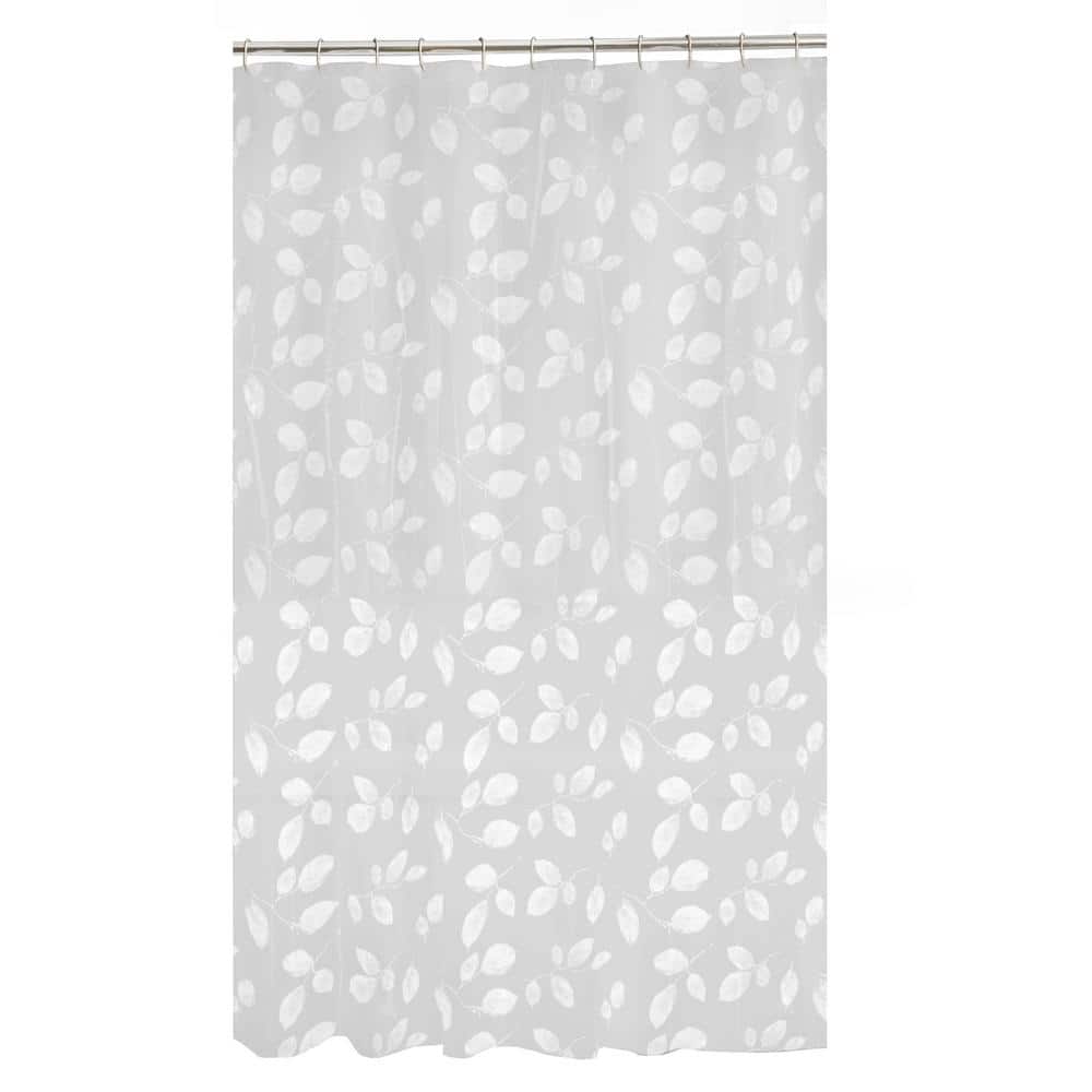Zenna Home 70 in. x 72 in. Just Leaves PEVA Waterproof Shower Curtain ...