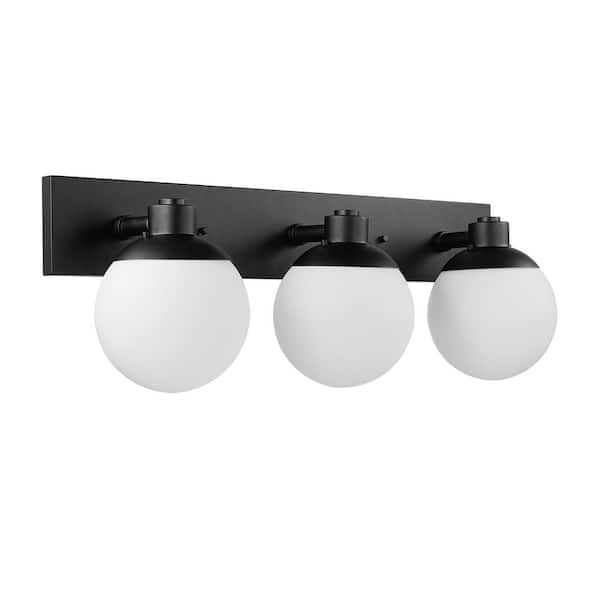 Globe Electric Parker 31.5 in. 3-Light Dark Bronze Vanity Light with ...