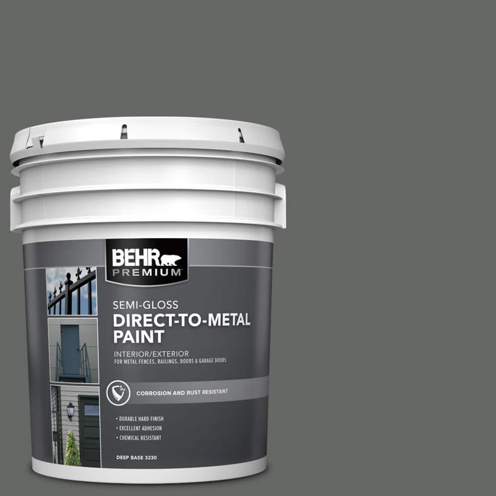 BEHR PREMIUM 5 gal. #PPU25-02 Black Locust Semi-Gloss Direct to Metal ...