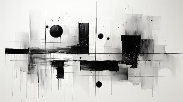 Premium Photo | Monochrome painting geometric shapes flat abstraction.
