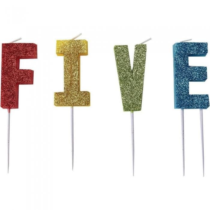 Acheter Amscan Glitter 5th Birthday Pick Candles (Pack of 4) | Joom