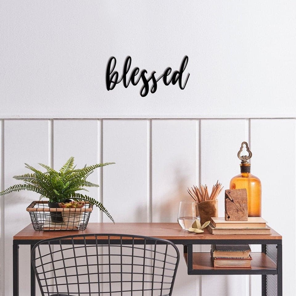 Blessed Blessed Metal Wall Decor Blessed Metal Sign For Home ...