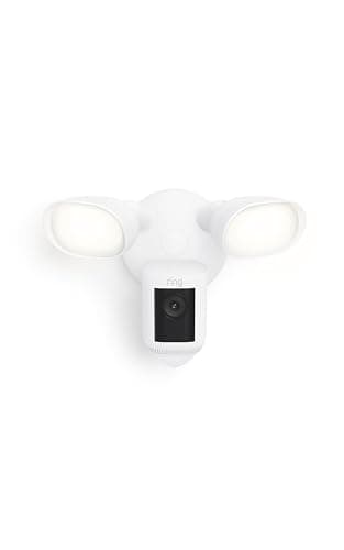 Ring Floodlight Cam Wired Pro with Bird’s Eye View and 3D Motion Detection (2021 release), White