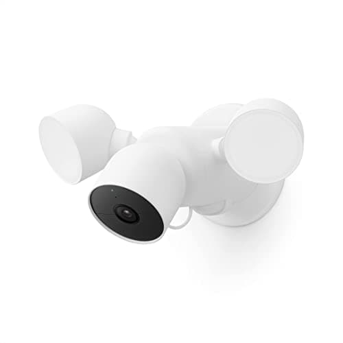Google Nest Cam with Floodlight - Outdoor Camera - Floodlight Security Camera - Wired, Snow, 1 Count (Pack of 1)