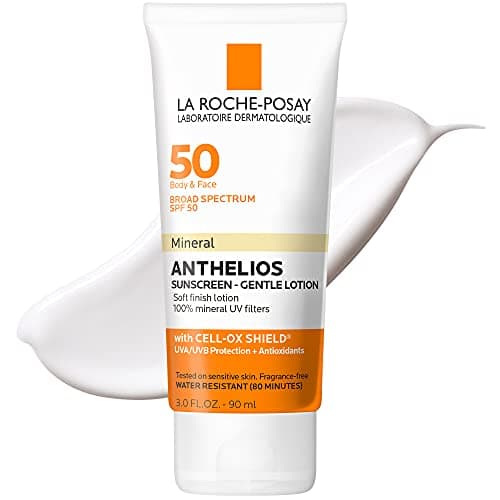 La Roche-Posay Face Sunscreen, Anthelios TINTED MINERAL Ultra-Fluid SPF 50 Lotion UVA-UVB Sun Protection, Titanium Dioxide, 100% Mineral Filter, Fragrance Free, Water Resistant. Travel Size, 50ML