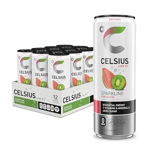 CELSIUS Sparkling Peach Vibe, Zero Sugar Energy Drink, 355ml (Pack of 12)