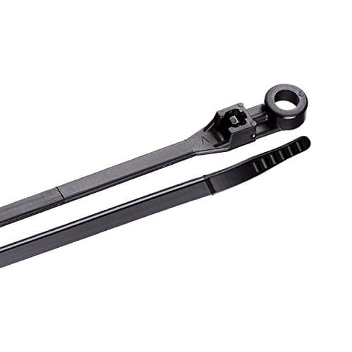 Gardner Bender 48-308UVB Mounting Cable Tie UVB, 8-Inch Length, 50-Pound Tensile Strength, 100/Bag, Ultraviolet Resistant Black