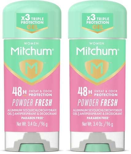 Mitchum Antiperspirant Deodorant Stick for Men, Triple Odor Defense Gel, 48 Hr Protection, Dermatologist Tested, Alcohol Free, Unscented, 96g