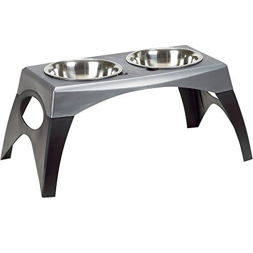 Bergan Elevated Double Bowl Feeder,Large