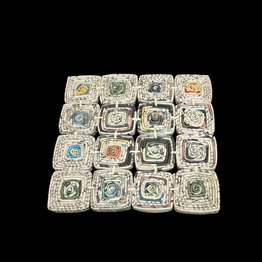 Ten Thousand Villages Paper Art Trivet Pad Tile ~ Handmade Recycled ...