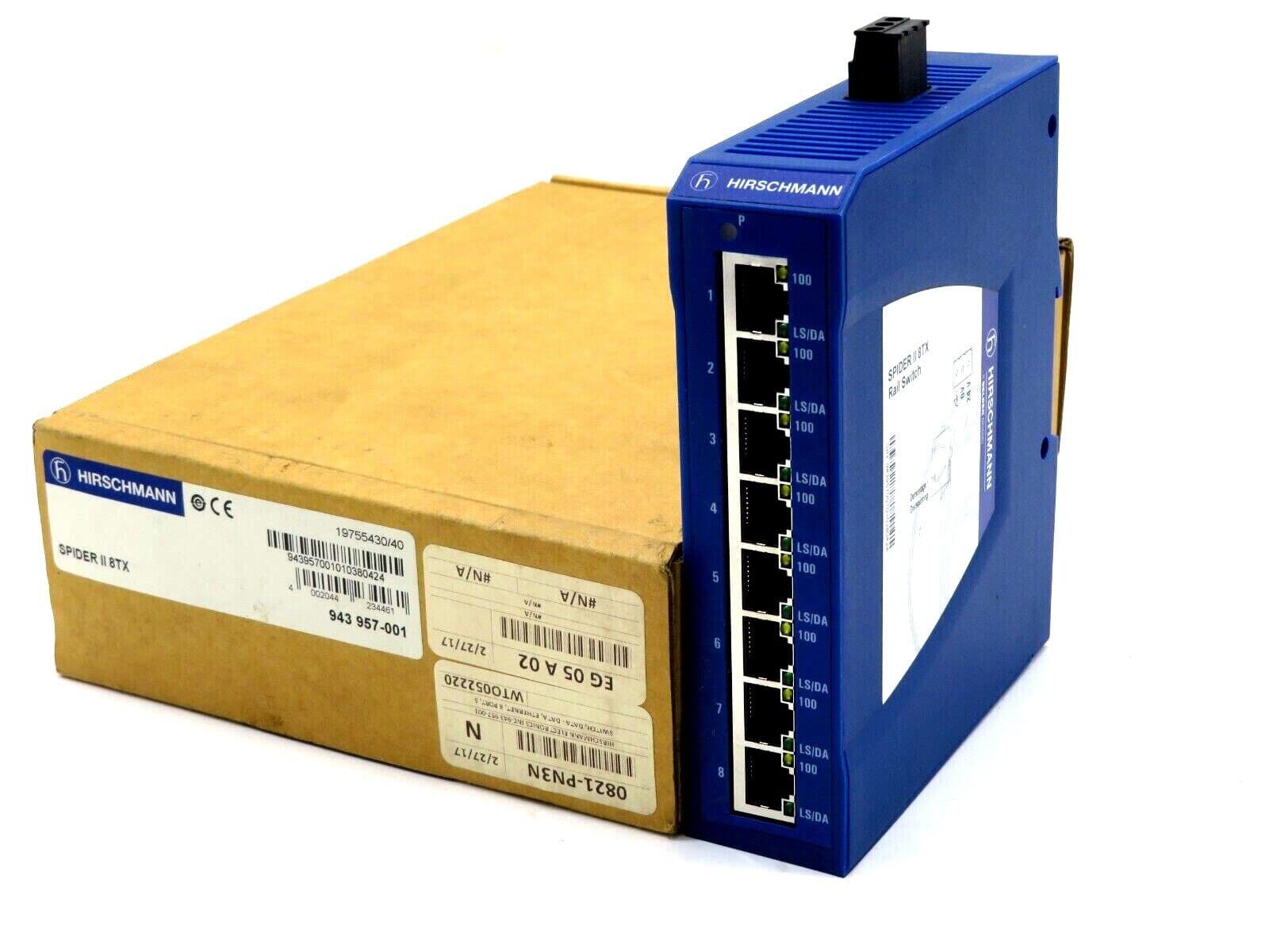 NEW BELDEN HIRSCHMANN SPIDER II 8TX RAIL SWITCH MODULE SPIDERII8TX ...