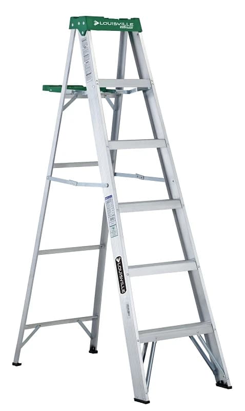 Louisville 6-Foot Aluminum Step Ladder Type II Industrial Duty | Busy ...