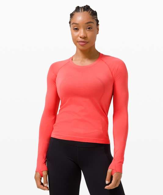 Lululemon Run: Swiftly Tech Long Sleeve *Stripe - Black - lulu fanatics