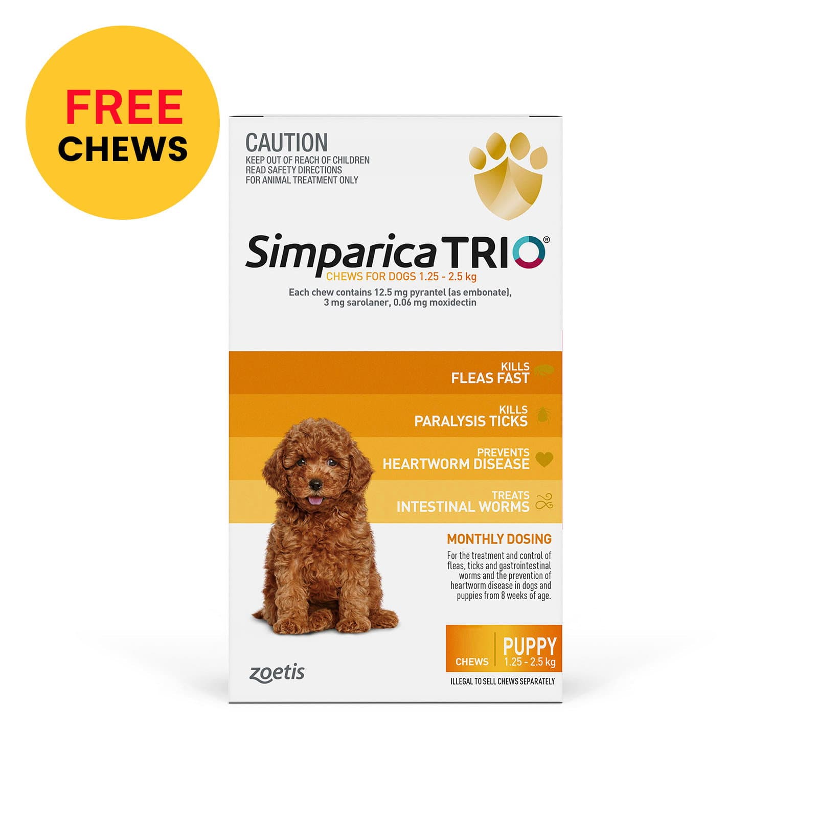 Simparica Trio for Dogs - Flea, Tick & Heartworm Treatment
