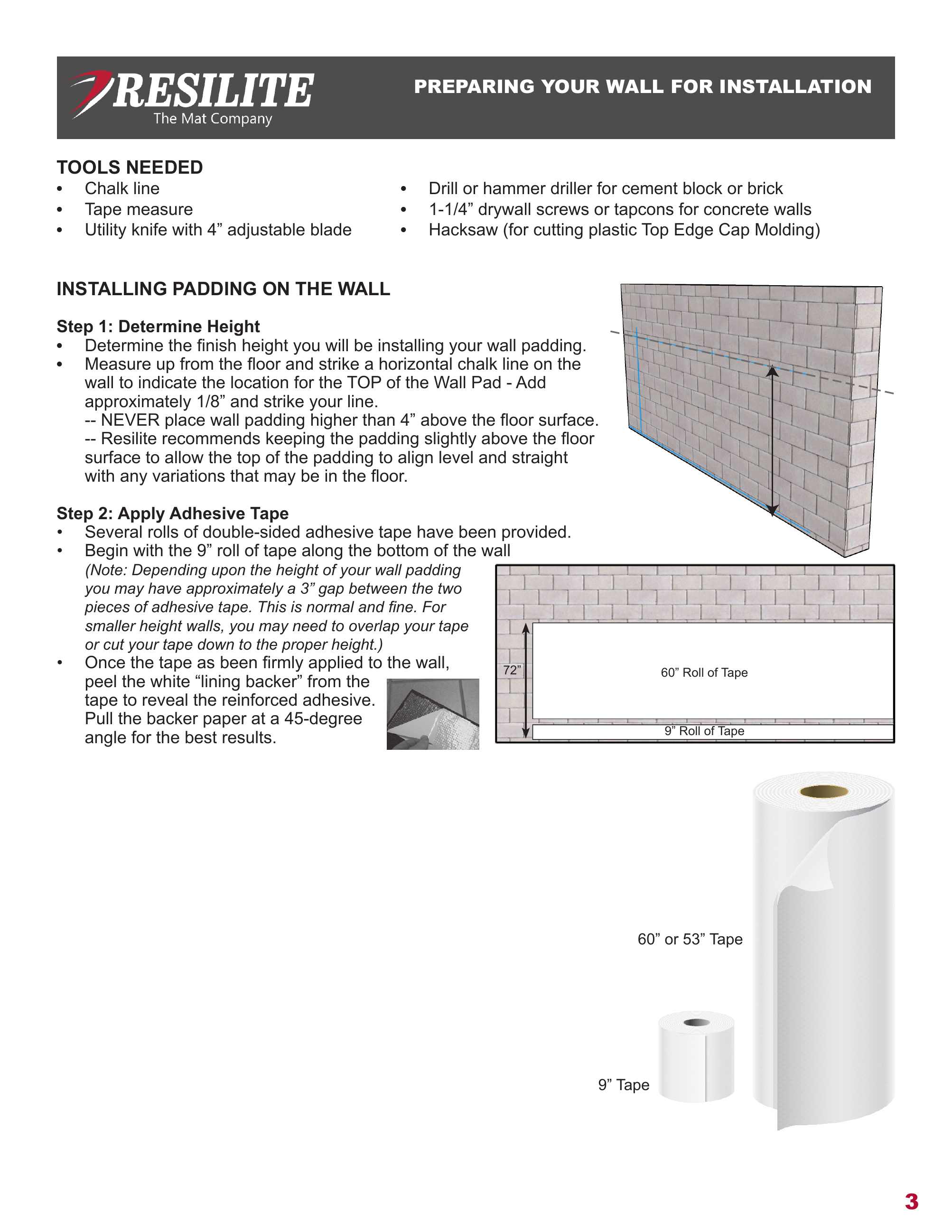 Resilite Sports Products, Inc., Catalogs, Liteweight Wall Padding ...