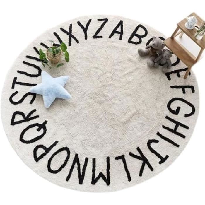 Tapis Rond Pour Enfants Tapis Alphabet Cercle Très Grand Tapis De Jeu ...