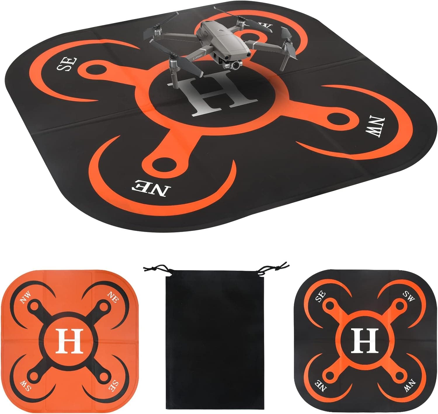 HZD Drone Landing Pad 20 inch/50cm, Weighted Foldable Double-Sided Fast ...