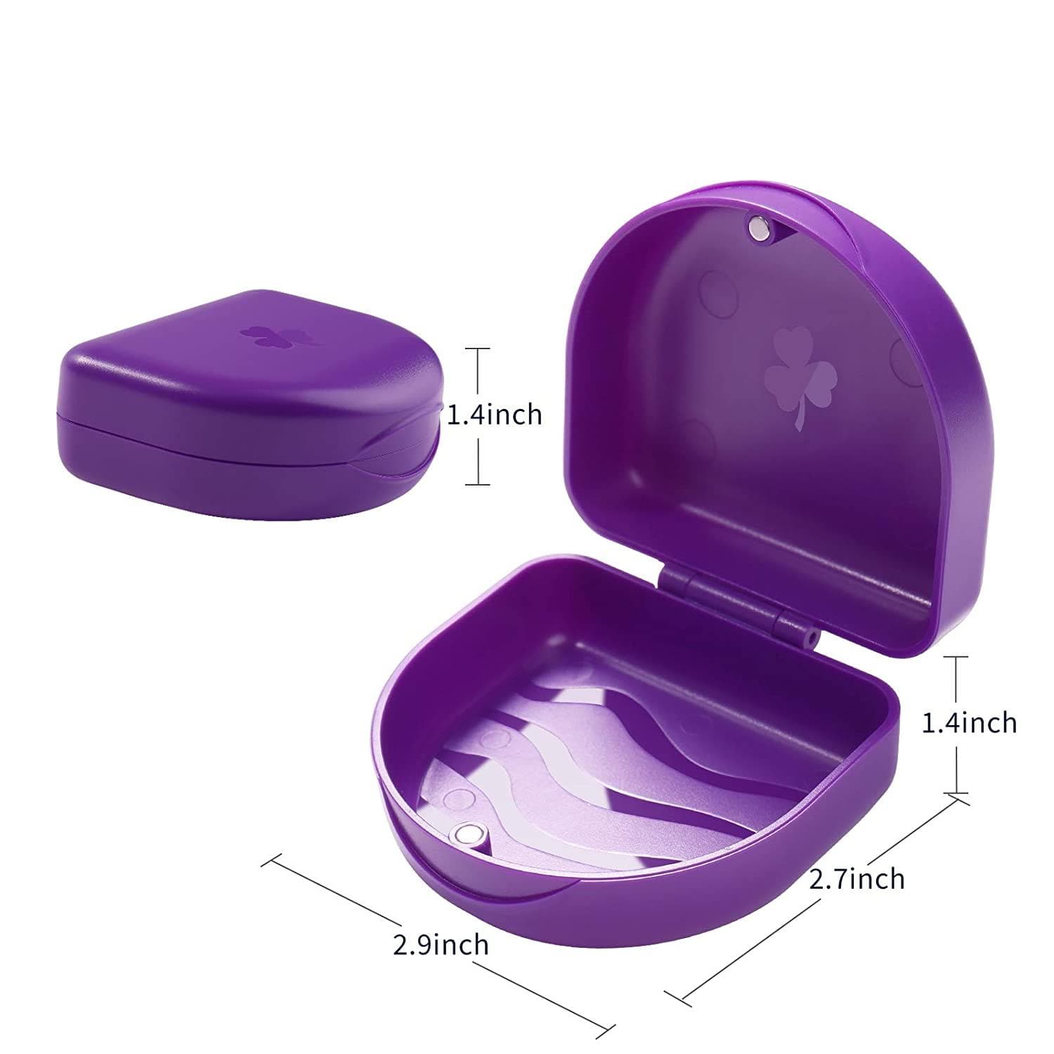 (2 Pack) Purple Solid Orthodontic Retainer Cases - Secure Storage for ...
