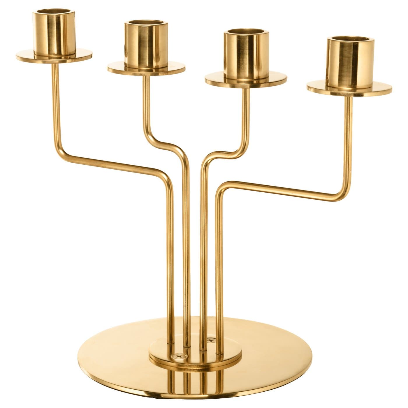 PÄRLBAND candelabra, gold-colour, 22 cm - IKEA - IKEA