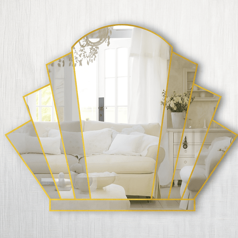 Gatsby Original Handcrafted Art Deco OverMantle Fan Wall Mirror with ...