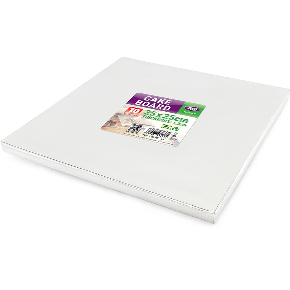 10" Cake Board Square 250x12mm - 1pc/20
