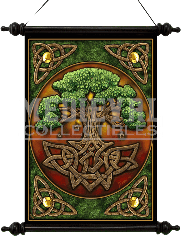 Celtic Tree Of Life Art Scroll - Design Toscano Tree Of Life Canvas ...