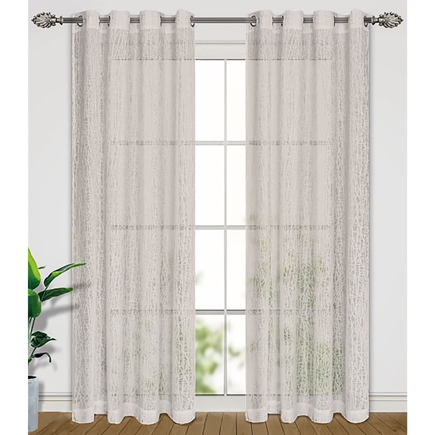 Sabrina - Sheer curtain panel with metal grommets, 52"x84". Colour ...