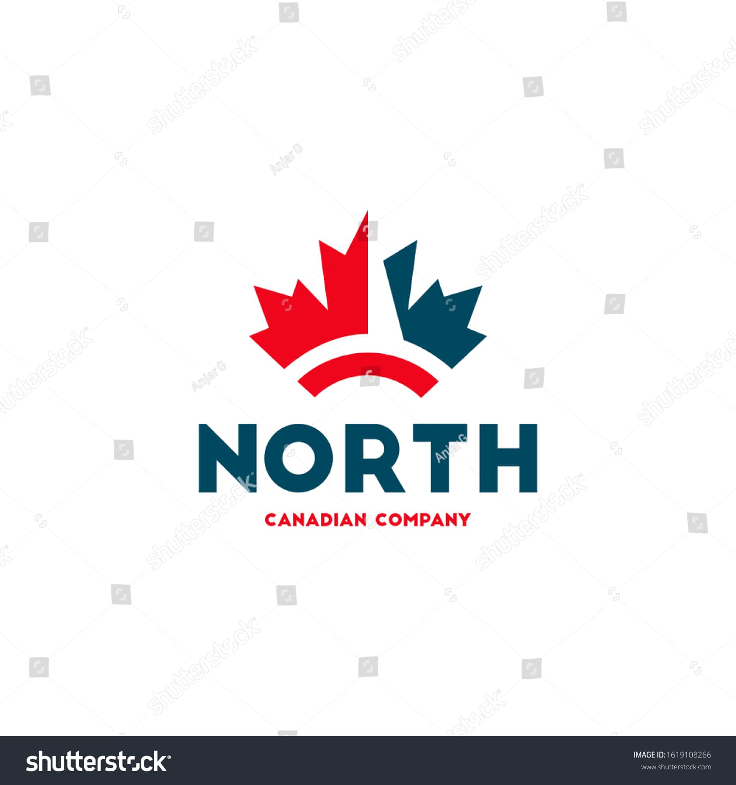 North Compass Direction Canadian Maple Leaf Stock Vector (Royalty Free ...