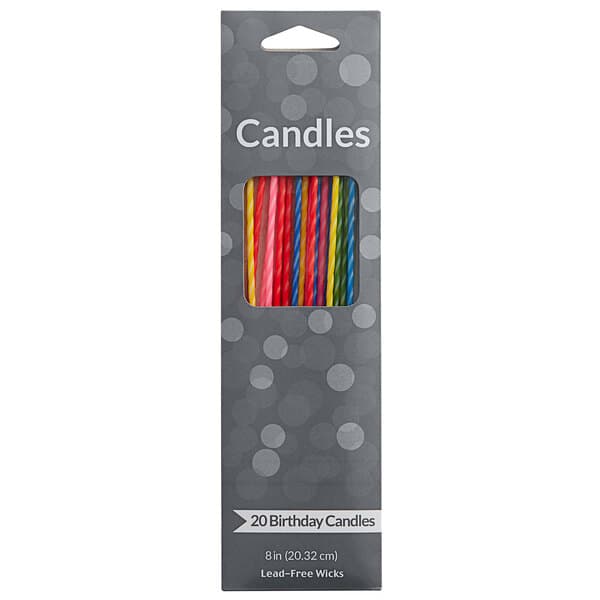 Creative Converting 101717 7 3/4" Two-Tone Assorted Party Candle - 20/Pack